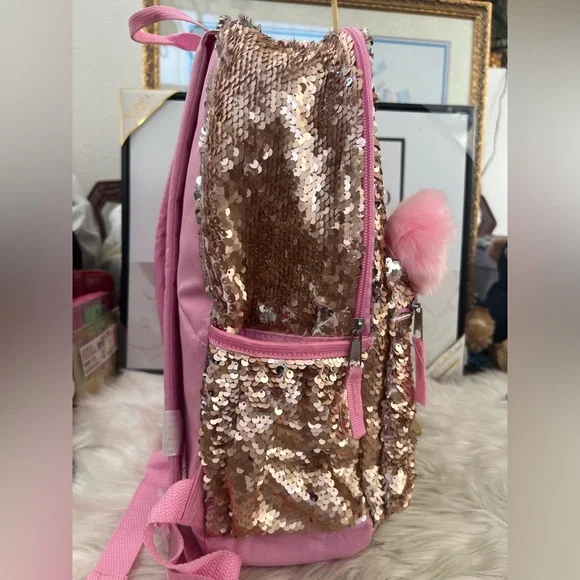 Sequin Koala Kids Backpack - Pink & Gold